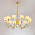 Dawnstone Radiance Alabaster Globe Round Chandelier - Serene Luminaire