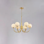 Dawnstone Radiance Alabaster Globe Round Chandelier - Serene Luminaire