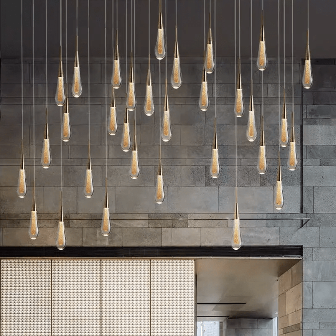 Ellene Modern Raindrop Round/Linear Chandelier - Serene Luminaire