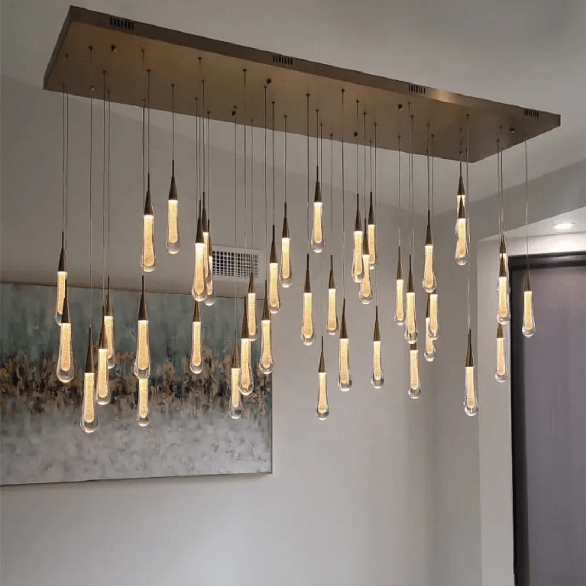 Ellene Modern Raindrop Round/Linear Chandelier - Serene Luminaire