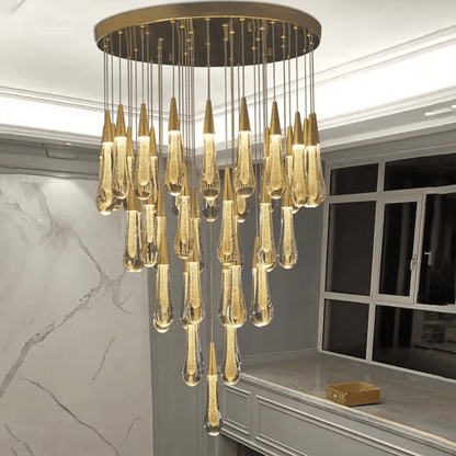 Ellene Modern Raindrop Round/Linear Chandelier - Serene Luminaire