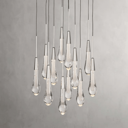 Ellene Modern Raindrop Round/Linear Chandelier - Serene Luminaire