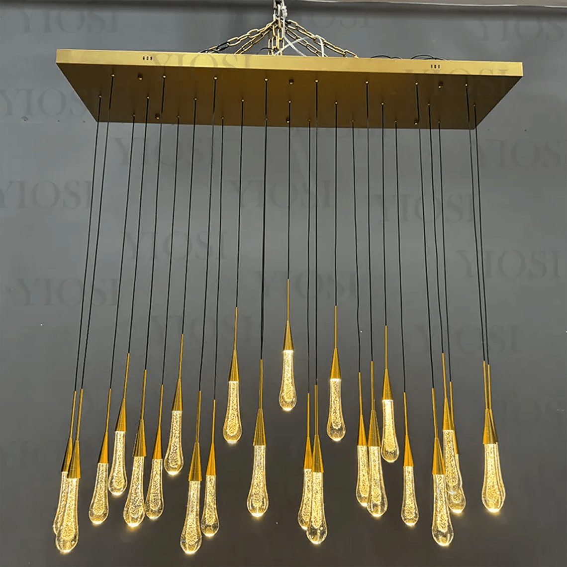 Ellene Modern Raindrop Round/Linear Chandelier - Serene Luminaire