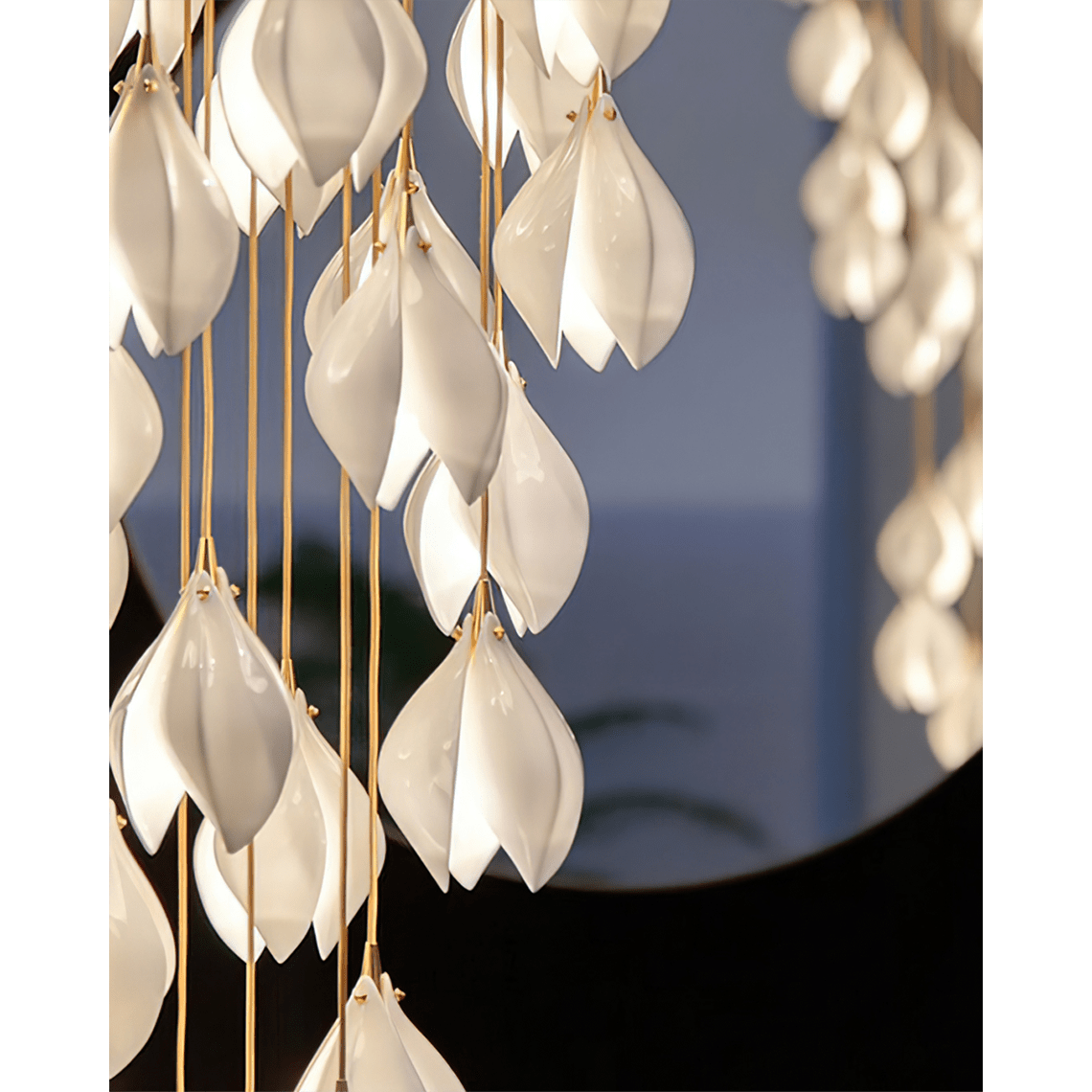 Elora White Tulip Dimmable Chandelier - Serene Luminaire