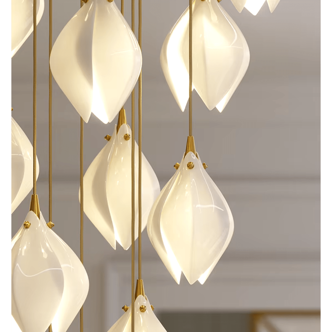 Elora White Tulip Dimmable Chandelier - Serene Luminaire