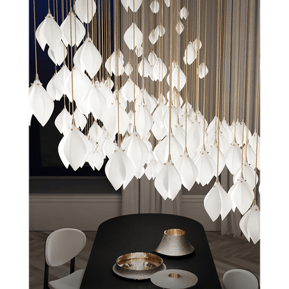 Elora White Tulip Dimmable Chandelier - Serene Luminaire