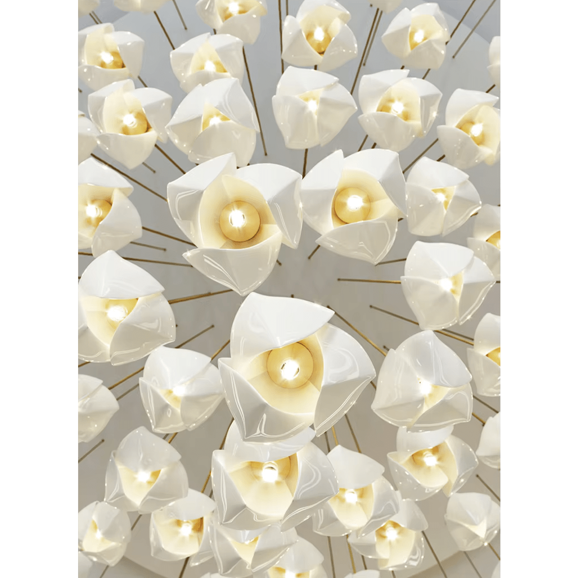 Elora White Tulip Dimmable Chandelier - Serene Luminaire