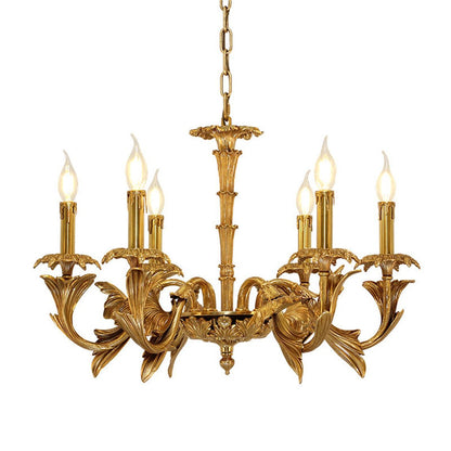 Elowen Classic Gold Leaf Candelabra Chandelier - Serene Luminaire