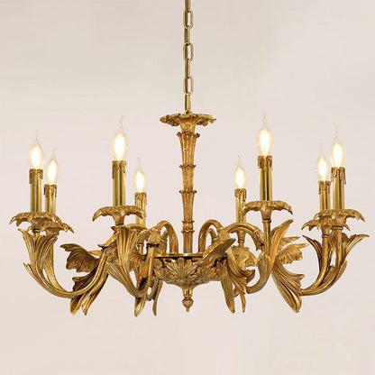 Elowen Classic Gold Leaf Candelabra Chandelier - Serene Luminaire