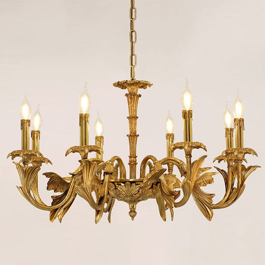 Elowen Classic Gold Leaf Candelabra Chandelier - Serene Luminaire