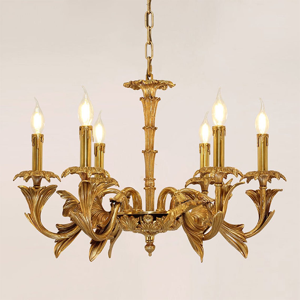 Elowen Classic Gold Leaf Candelabra Chandelier - Serene Luminaire