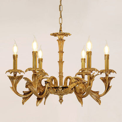 Elowen Classic Gold Leaf Candelabra Chandelier - Serene Luminaire