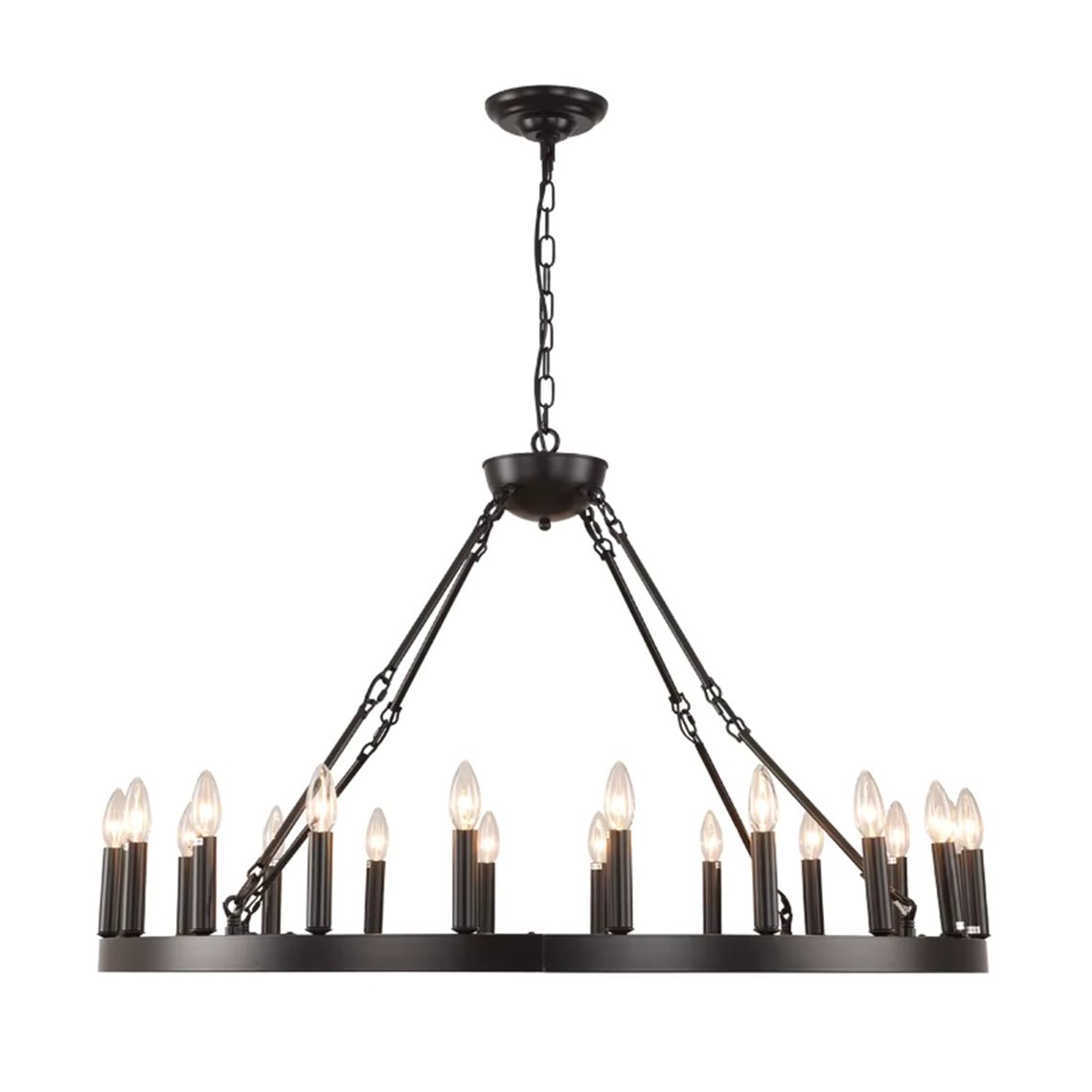 Emily Wagon Wheel Farmhouse Candelabra Chandelier - Serene Luminaire