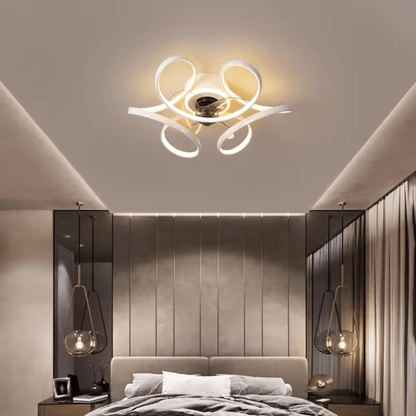 Fiore Luce Flower Style Minimal Ceiling Fan with Light - Serene Luminaire