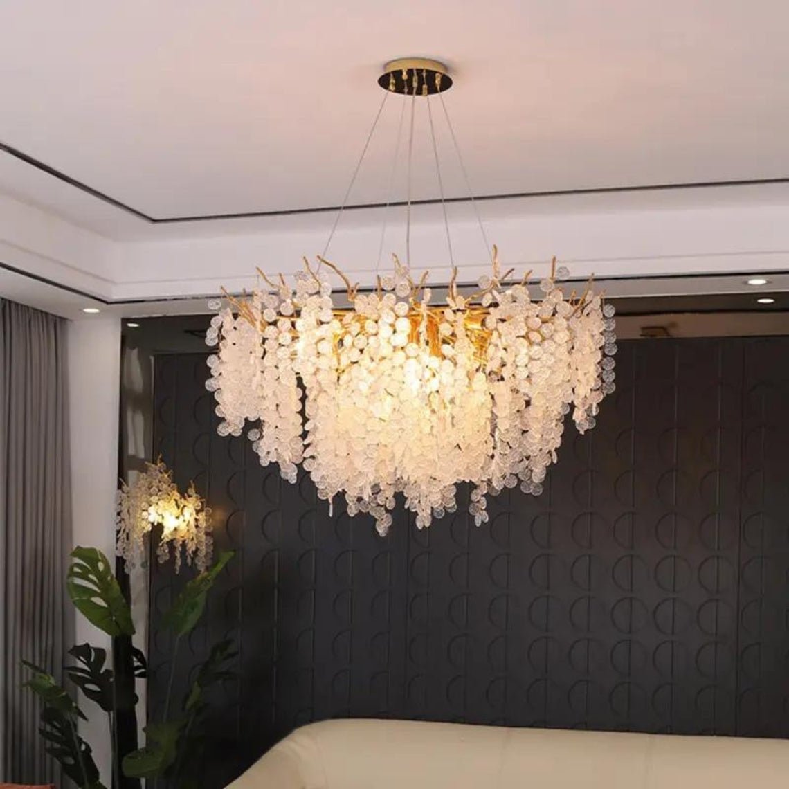 French Style Luxury Gold Money Tree Branch Chandelier - Serene Luminaire