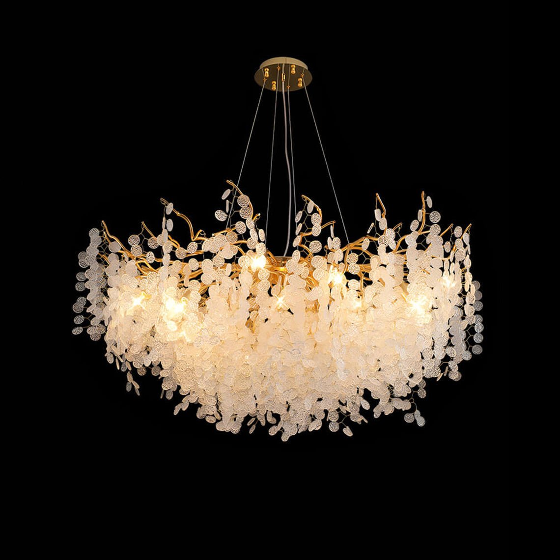 French Style Luxury Gold Money Tree Branch Chandelier - Serene Luminaire