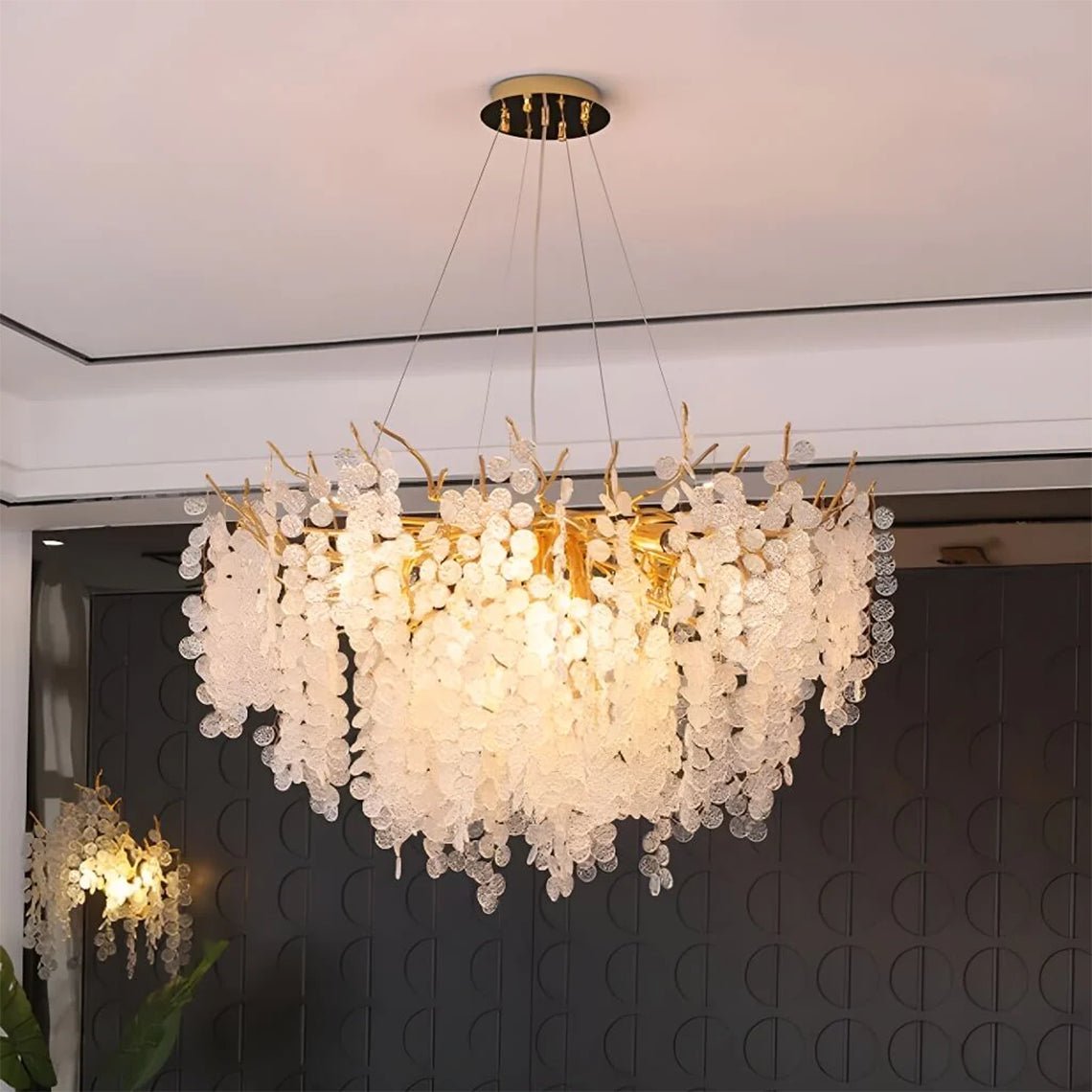 French Style Luxury Gold Money Tree Branch Chandelier - Serene Luminaire