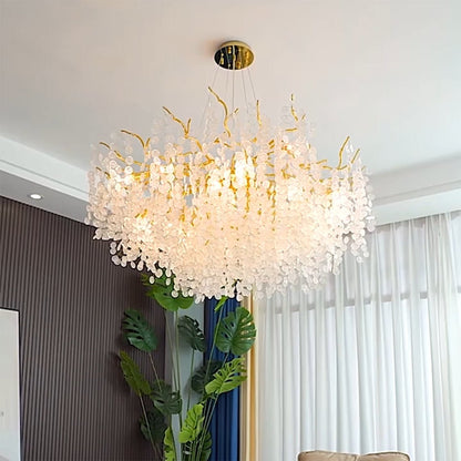 French Style Luxury Gold Money Tree Branch Chandelier - Serene Luminaire