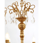 Glitterati 43" Gold Rectangular Baroque Candelabra Chandelier with Crystal Accent - Serene Luminaire