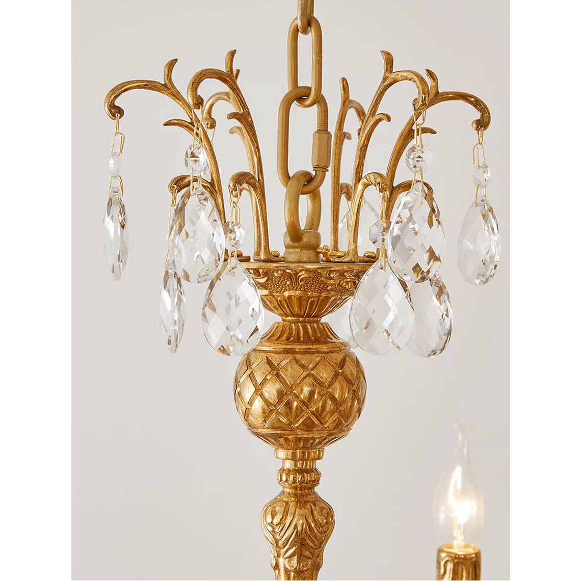 Glitterati 43" Gold Rectangular Baroque Candelabra Chandelier with Crystal Accent - Serene Luminaire