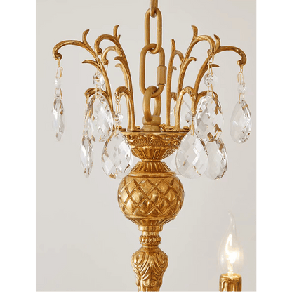 Glitterati 43" Gold Rectangular Baroque Candelabra Chandelier with Crystal Accent - Serene Luminaire