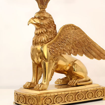 Gold Euro 29" Gold Eagle Table Lamp with 3 Pembroke Empire Lamp Shade - Serene Luminaire