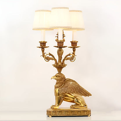 Gold Euro 29" Gold Eagle Table Lamp with 3 Pembroke Empire Lamp Shade - Serene Luminaire