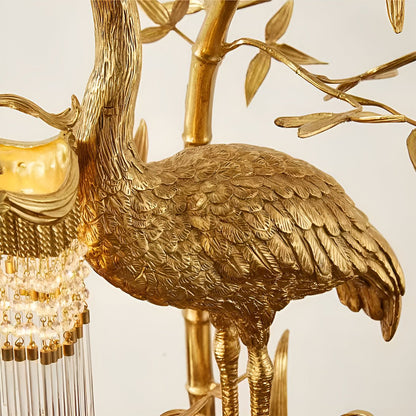 Golden Euro 26" Gold Flamingo Table Lamp with Crystal Accent - Serene Luminaire