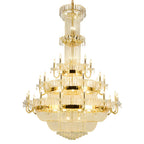Golden Luxury 3 - Round Candelabra Chandelier For Living Room - Serene Luminaire