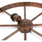 Industrial Retro Style Gear 7 Light Rustic Chandelier for Farmhouses and Restaurants - Serene Luminaire