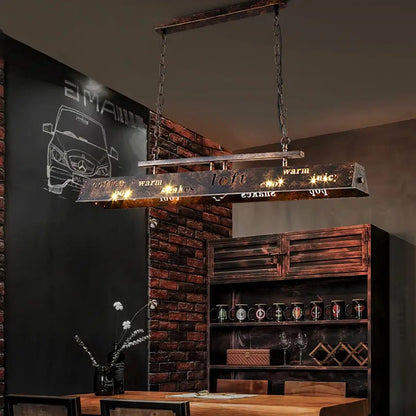 Industrial Rustic Rectangular Loft Cabin Chandelier - Serene Luminaire