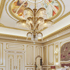 Le Grand Palmier Three - Tiered Crystal Palm Chandelier - Serene Luminaire