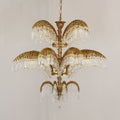 Le Grand Palmier Three - Tiered Crystal Palm Chandelier - Serene Luminaire