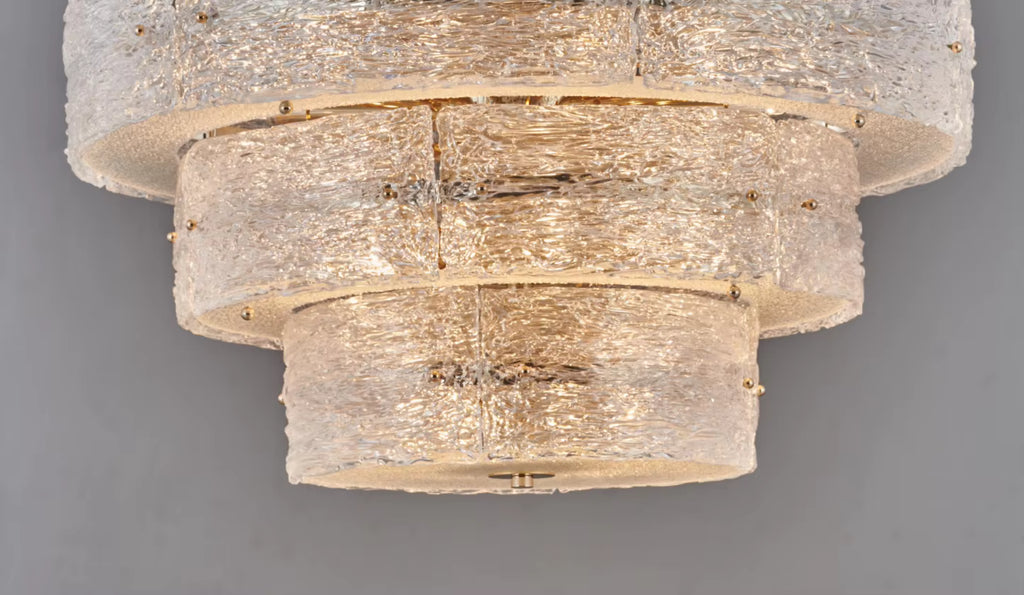 Luce Strata Tiered Round Glass Chandelier