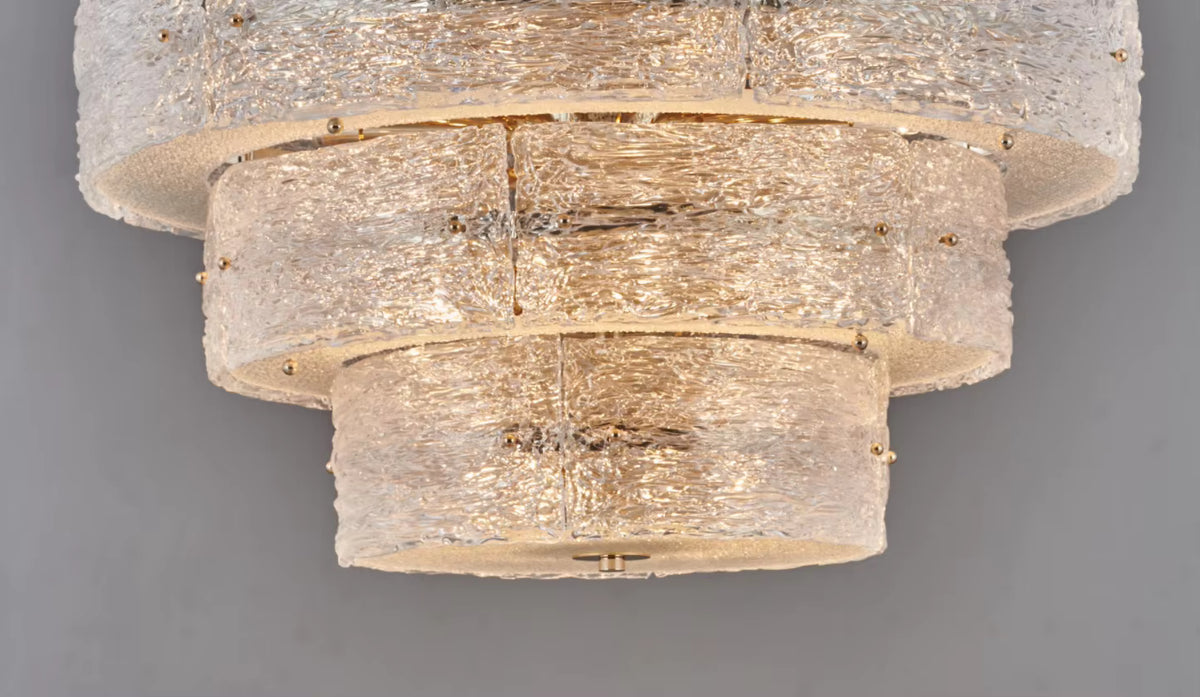 Luce Strata Tiered Round Glass Chandelier