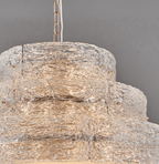 Luce Strata Tiered Round Glass Chandelier - Serene Luminaire