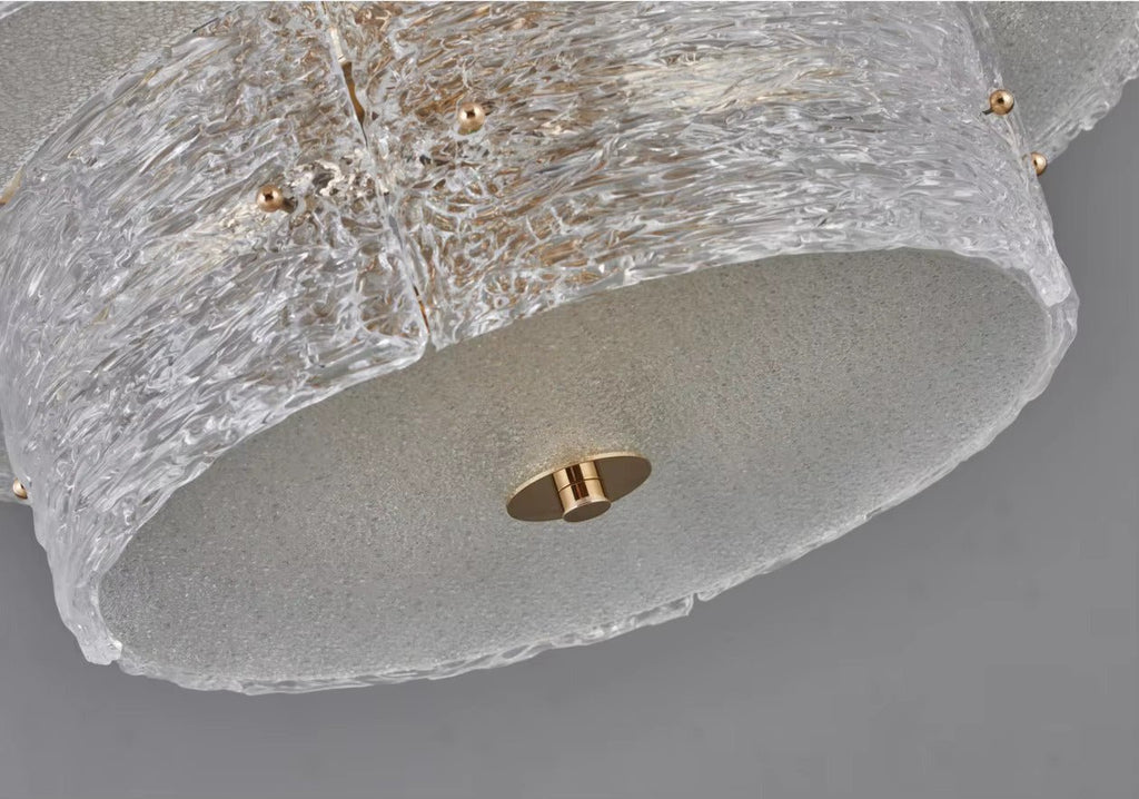 Luce Strata Tiered Round Glass Chandelier - Serene Luminaire