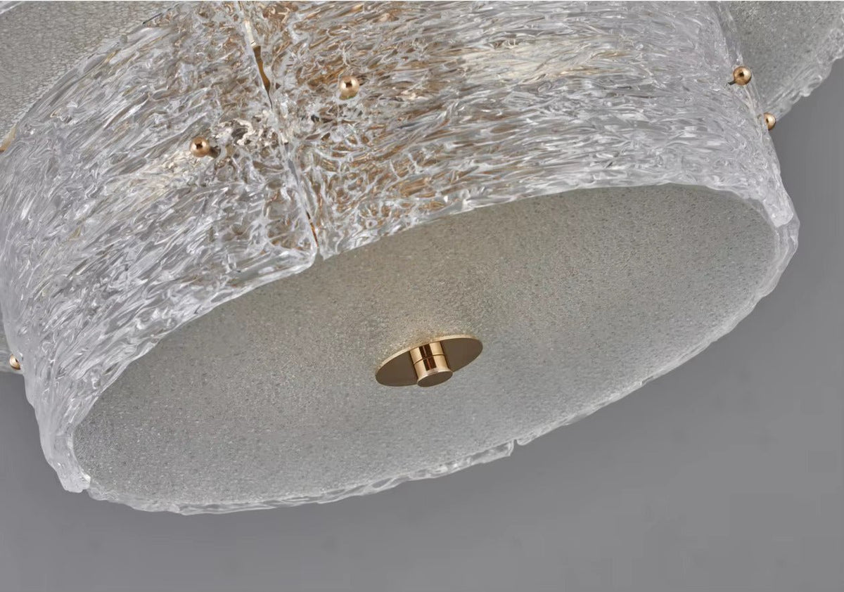 Luce Strata Tiered Round Glass Chandelier - Serene Luminaire