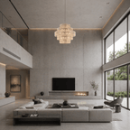 Luce Strata Tiered Round Glass Chandelier - Serene Luminaire