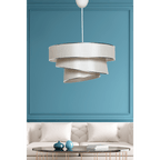 Lumière Cylindrique 16" White & Gold Tiered Drum Shade Chandelier - Serene Luminaire