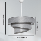 Lumière Cylindrique 16" White & Gold Tiered Drum Shade Chandelier - Serene Luminaire