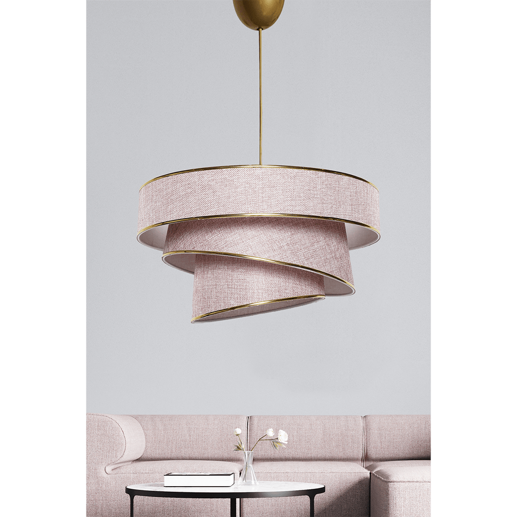 Lumière Cylindrique 16" White & Gold Tiered Drum Shade Chandelier - Serene Luminaire