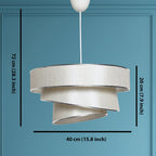 Lumière Cylindrique 16" White & Gold Tiered Drum Shade Chandelier - Serene Luminaire