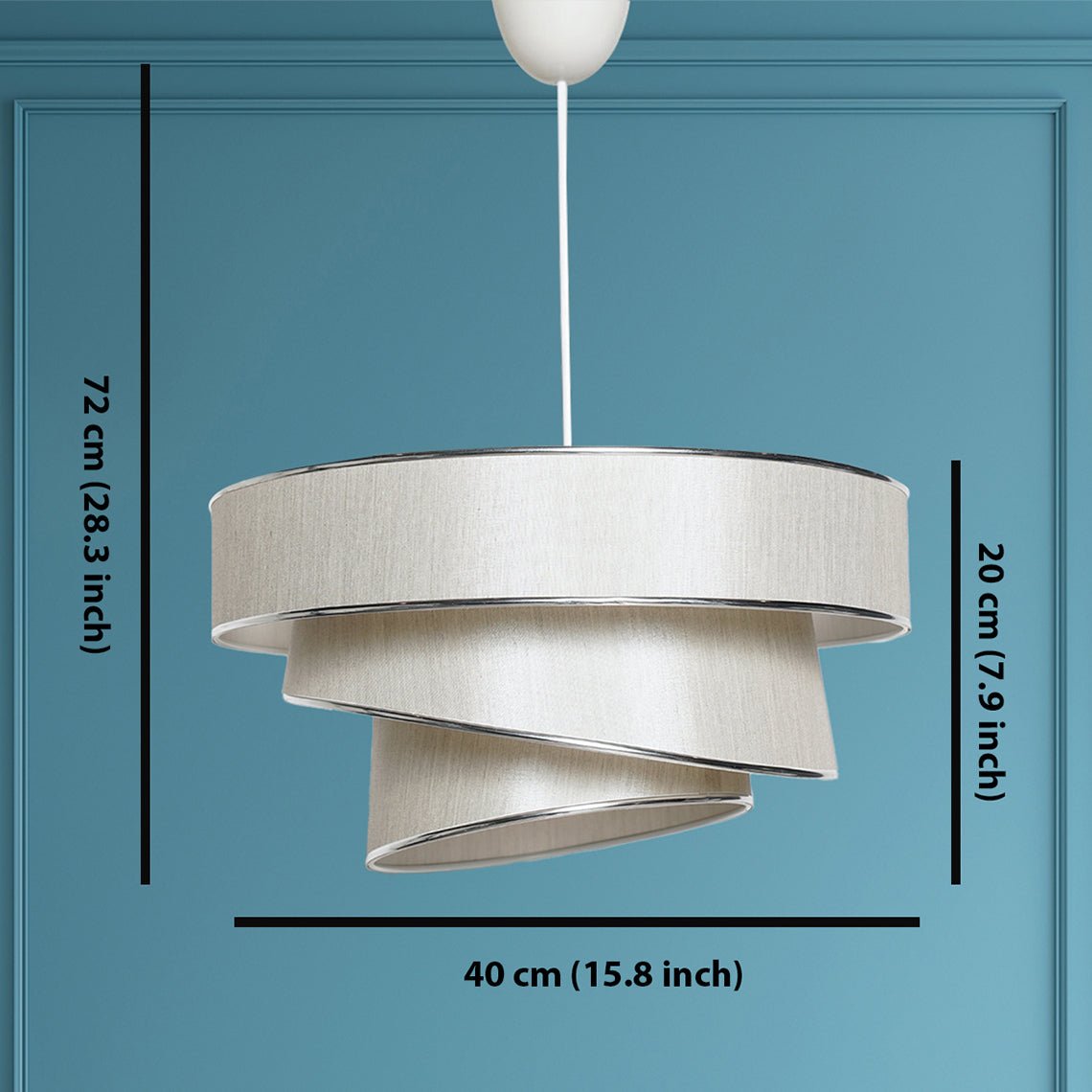 Lumière Cylindrique 16" White & Gold Tiered Drum Shade Chandelier - Serene Luminaire