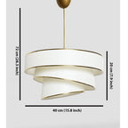 Lumière Cylindrique 16" White & Gold Tiered Drum Shade Chandelier - Serene Luminaire