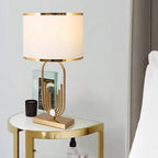 Magdalene Decorative 30" Golden Shallow Drum Modern Table Lamp - Serene Luminaire
