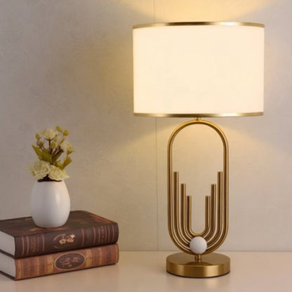 Magdalene Decorative 30" Golden Shallow Drum Modern Table Lamp - Serene Luminaire