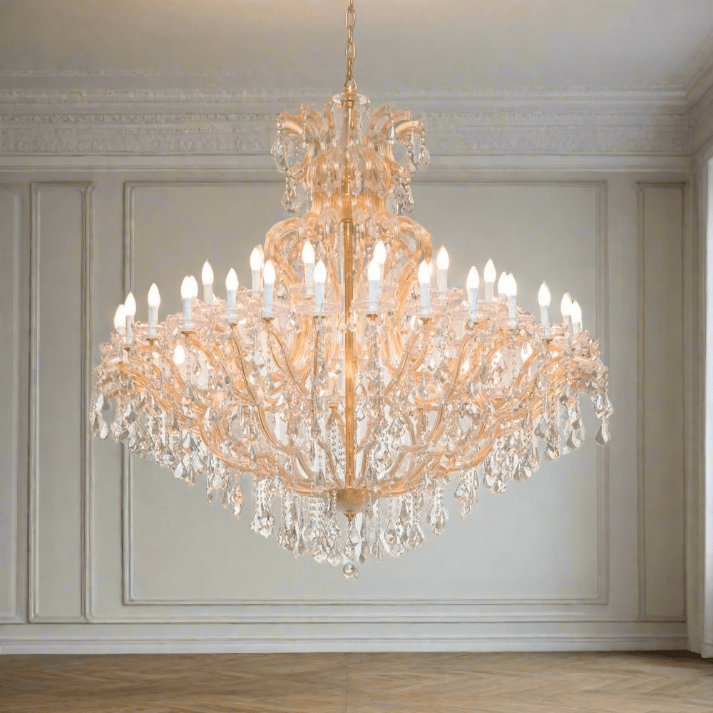 Maria Theresa 51" Rose Gold Crystal 36 - Light Grand Chandelier - Serene Luminaire