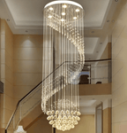 Modern Staircase Chandelier Crystal Balls Dimming Light Hanging Chandelier - Serene Luminaire