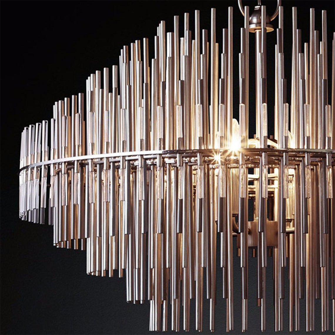 Orion Modern Round Rods Chandelier for Villa and Living Room - Serene Luminaire